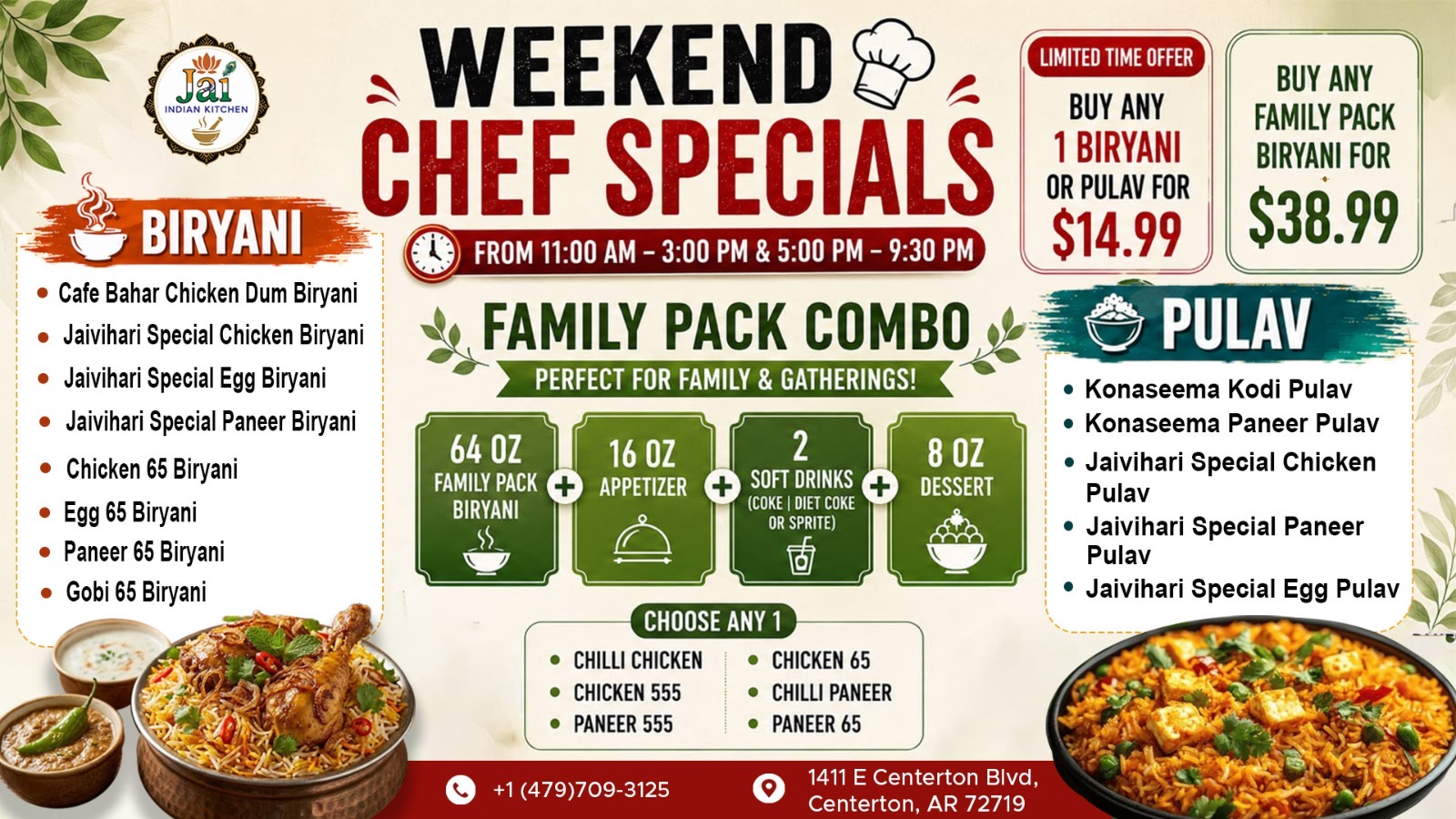 Weekend Chef Specials